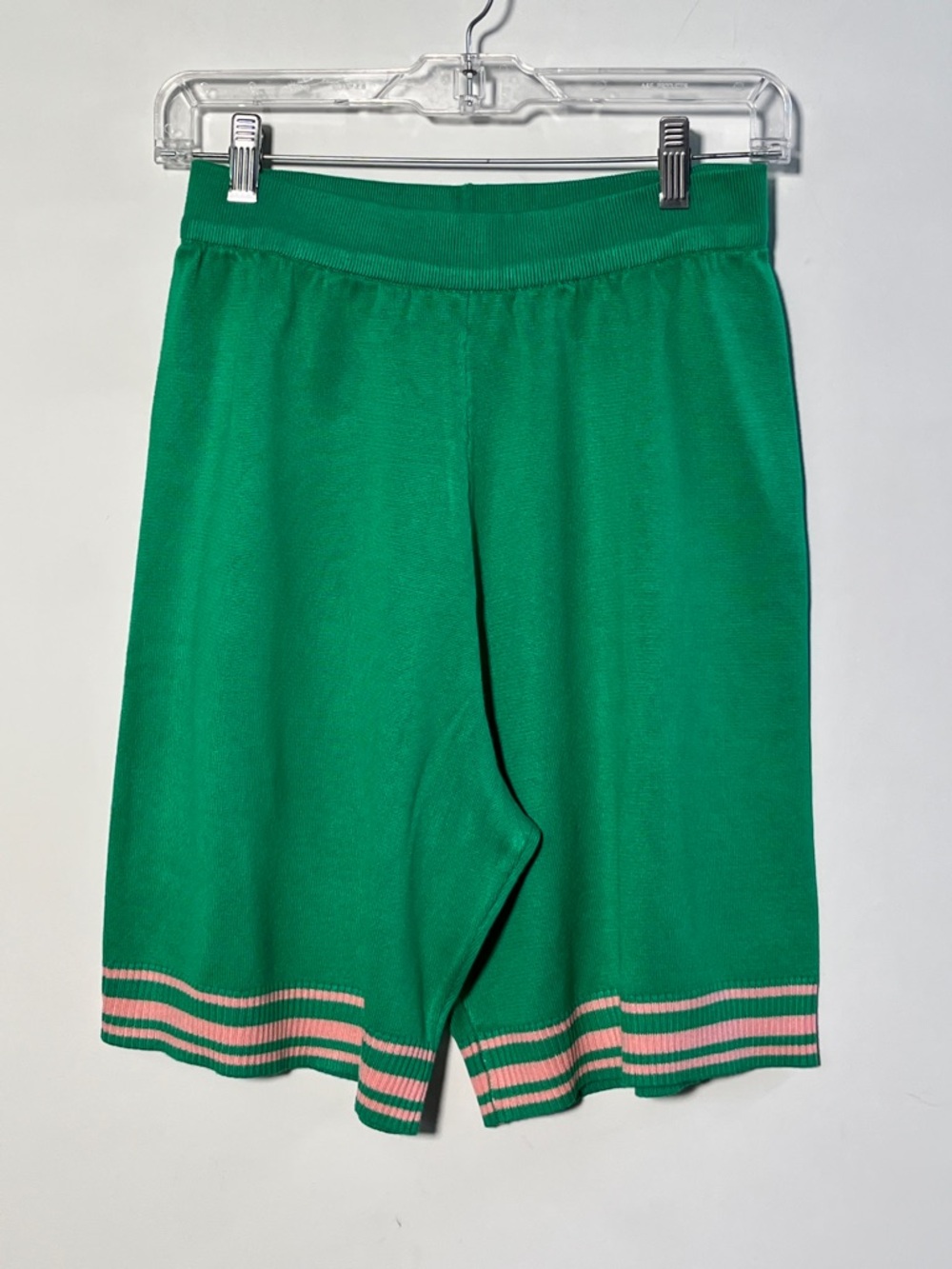 IVY STOREHOUSE Preppy Palm Beach Golf Club Green/Pink Knit Bermuda Shorts L